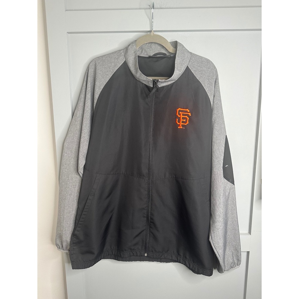Dunbrooke San Francisco Giants Baseball Jacket Full Zip Mens L Black and Gray
